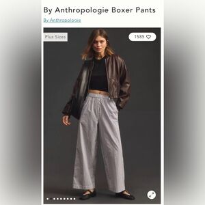 Anthropologie Blue and White Striped Wide Leg Pants